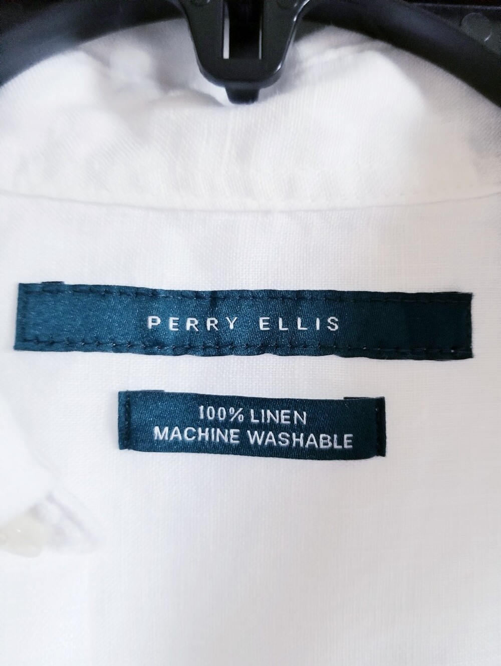 Perri Ellis White 100% Linen Men’s Button-Up Shirt Long Sleeve - Picture 2 of 4